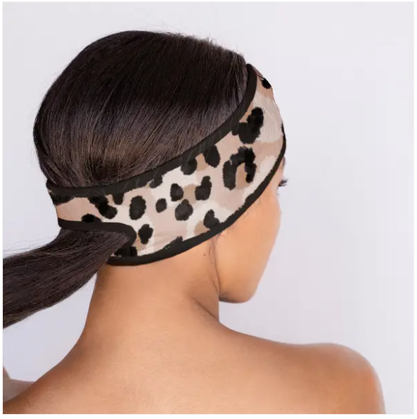 Leopard Microfiber Spa Headband