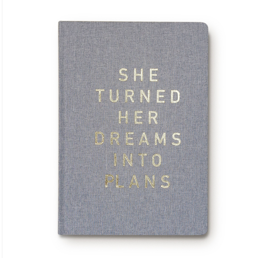 She Turned Her Dreams Into Plans Fabric Journal